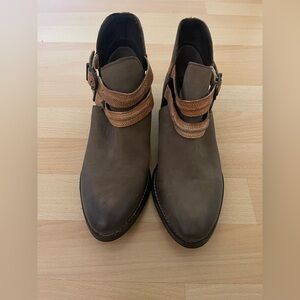 Rebels Brown Leather Buckle Ankle Boots